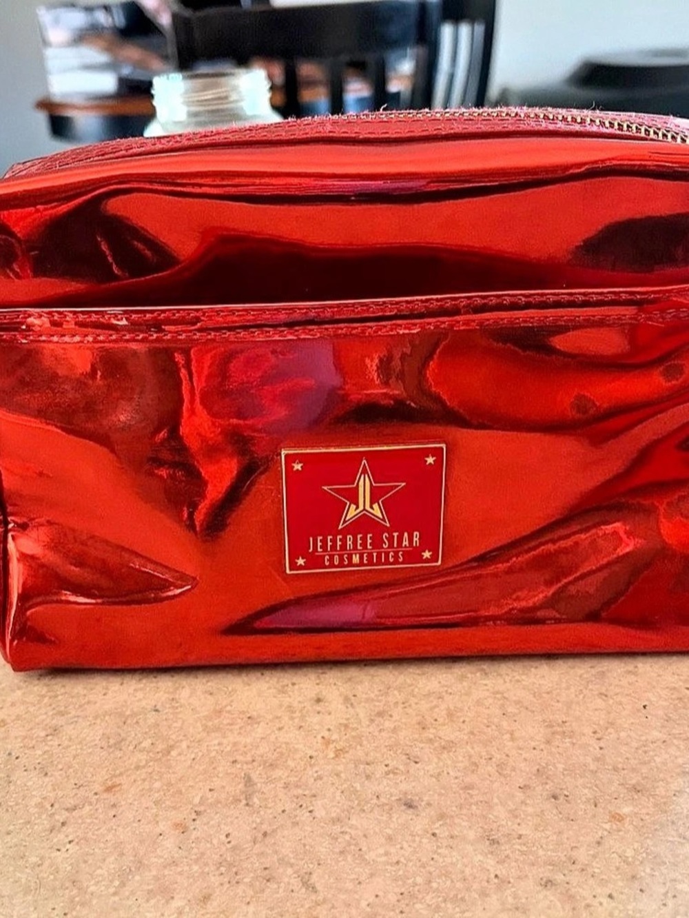Jeffree Star Cosmetics Metallic Red Travel Makeup Bag